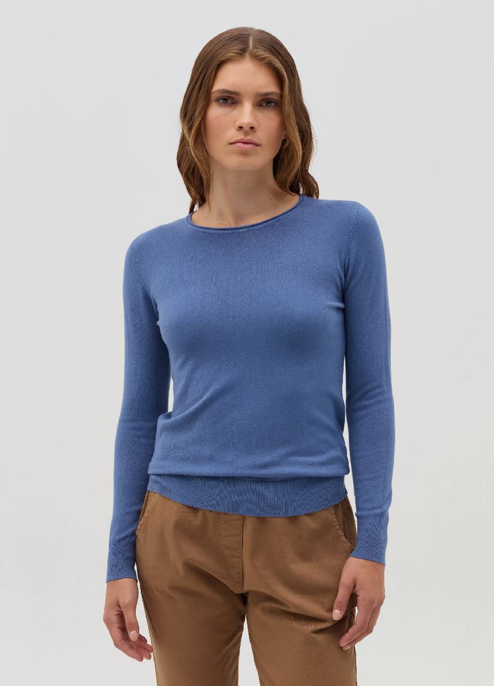 HYBRID Pullover Girocollo Con Piccolo Risvolto