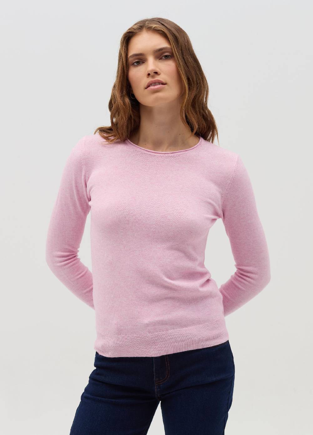 HYBRID Pullover girocollo con piccolo risvolto