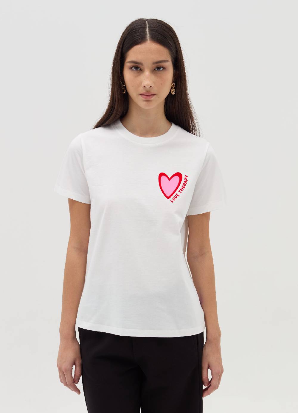 LOVE THERAPY T-shirt Con Stampa Cuore