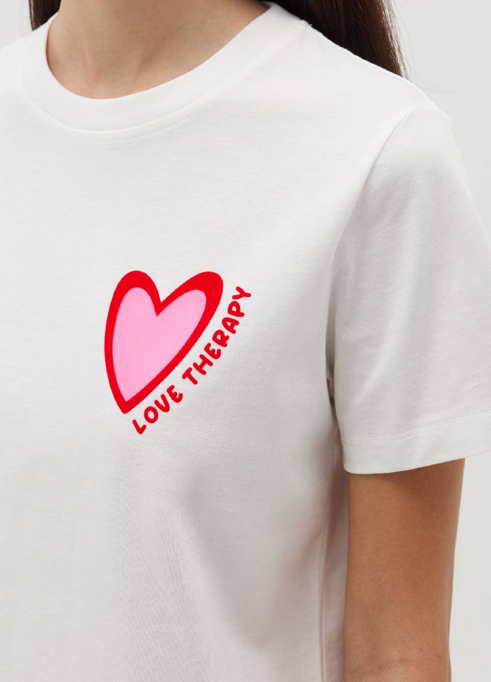 LOVE THERAPY T-shirt Con Stampa Cuore