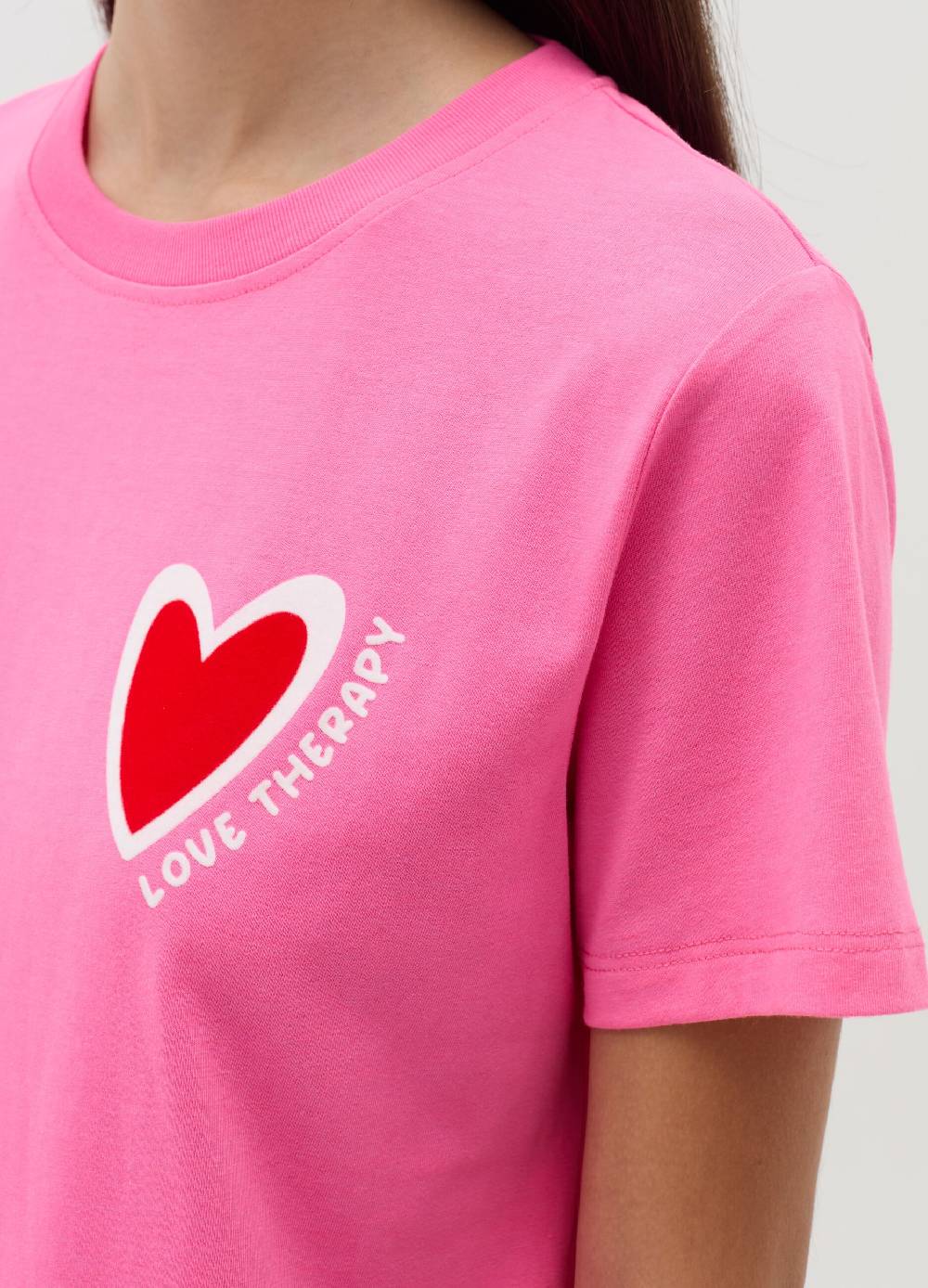 LOVE THERAPY T-shirt Con Stampa Cuore