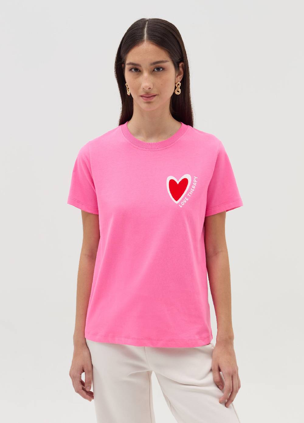 LOVE THERAPY T-shirt con stampa cuore