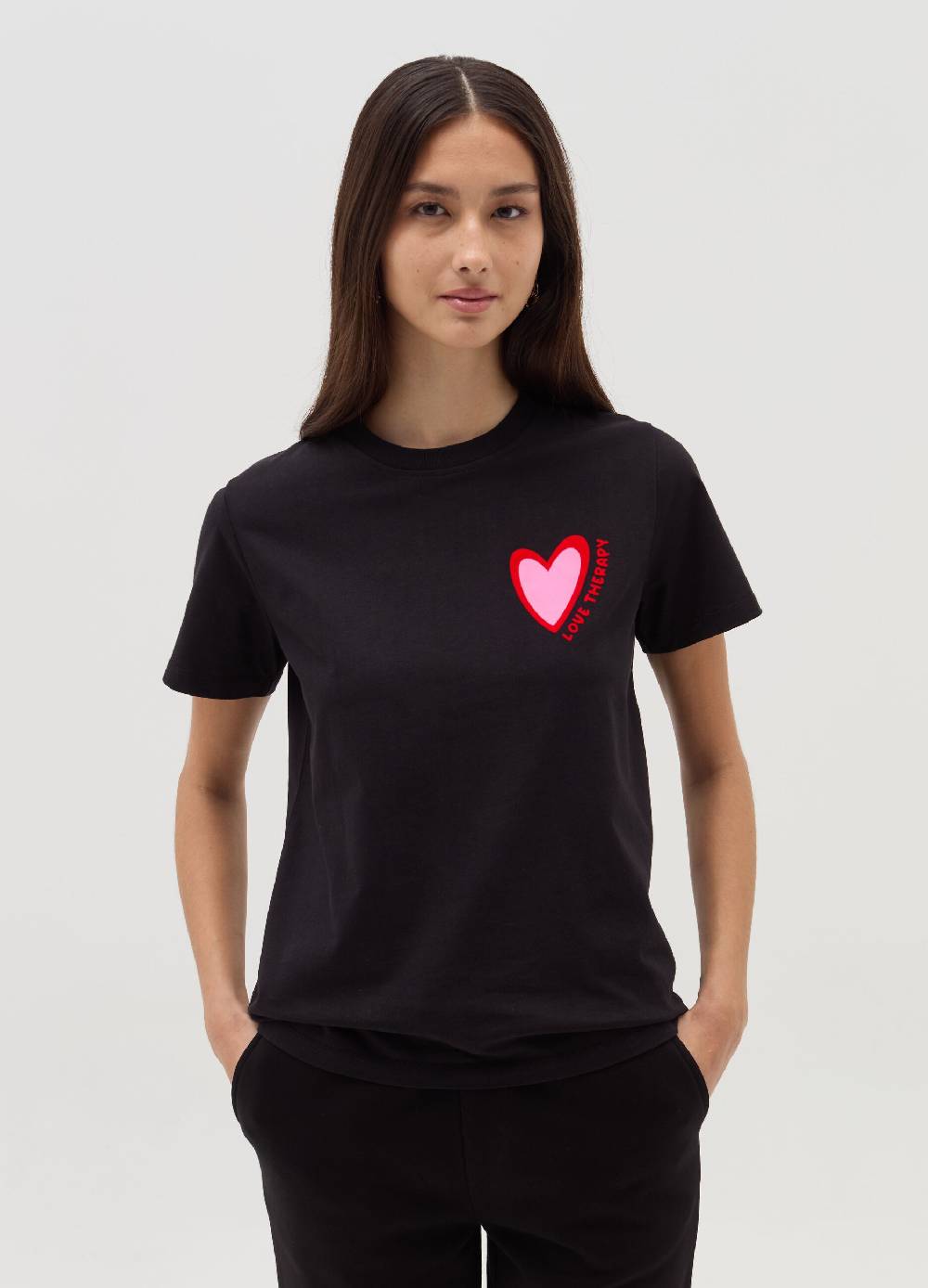 LOVE THERAPY T-shirt Con Stampa Cuore