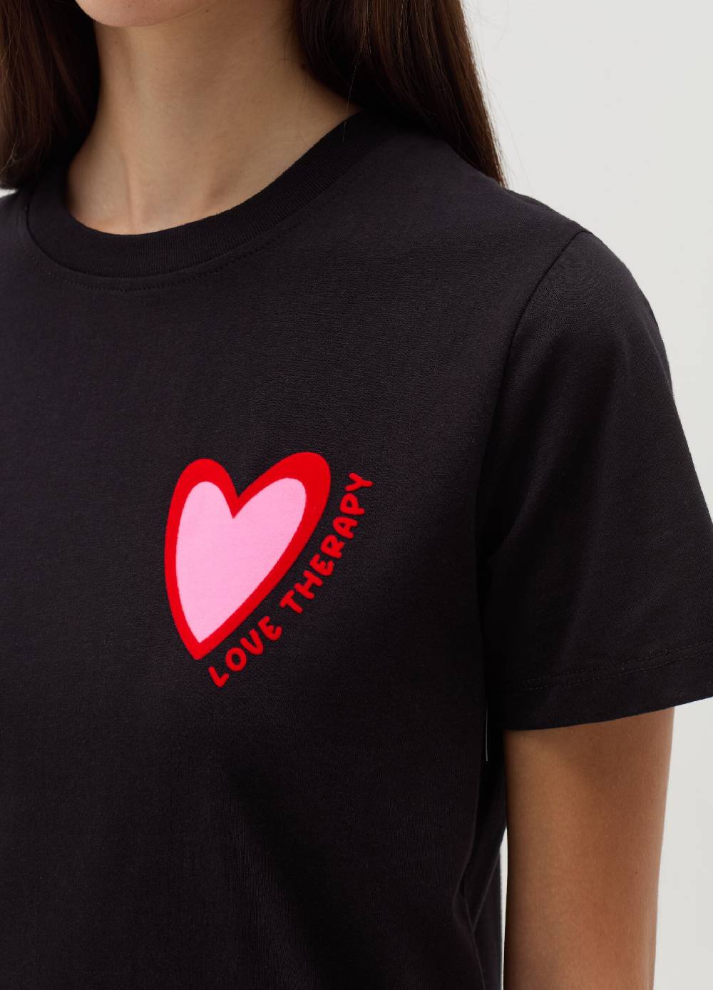 LOVE THERAPY T-shirt Con Stampa Cuore