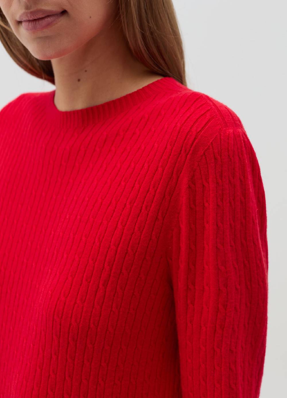 HYBRID Maglia A Coste Piatte Con Lavorazione Intrecciata