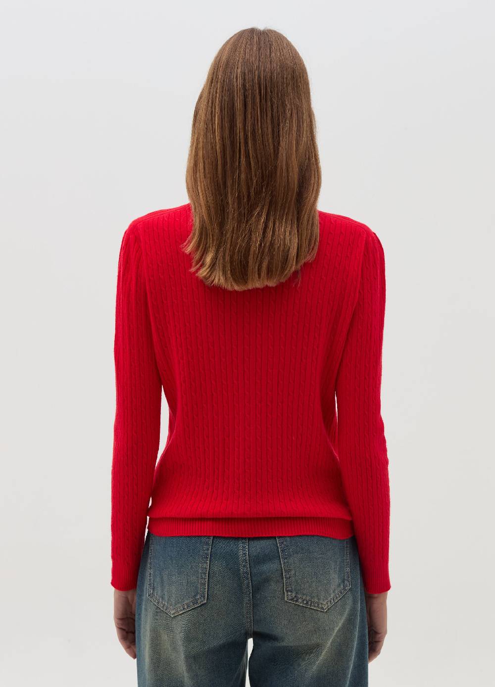 HYBRID Maglia A Coste Piatte Con Lavorazione Intrecciata