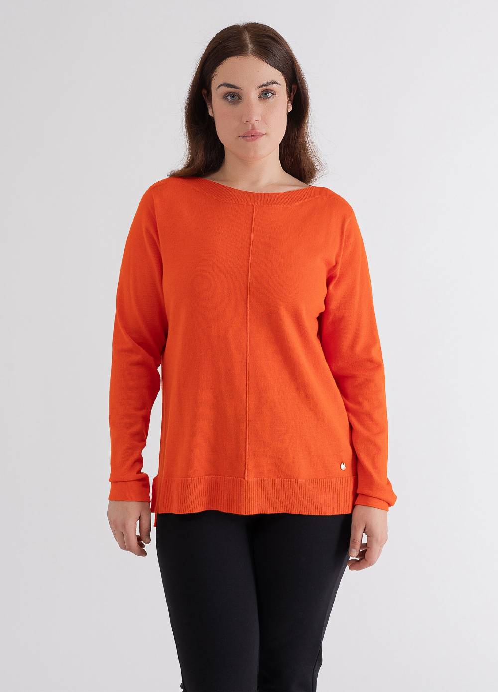 OCTOBER Maglia a maniche lunghe scollo a barca Curvy