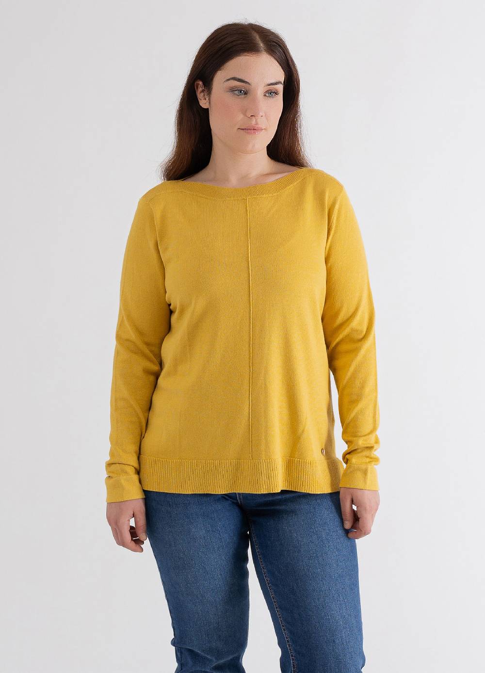 OCTOBER Maglia a maniche lunghe scollo a barca Curvy