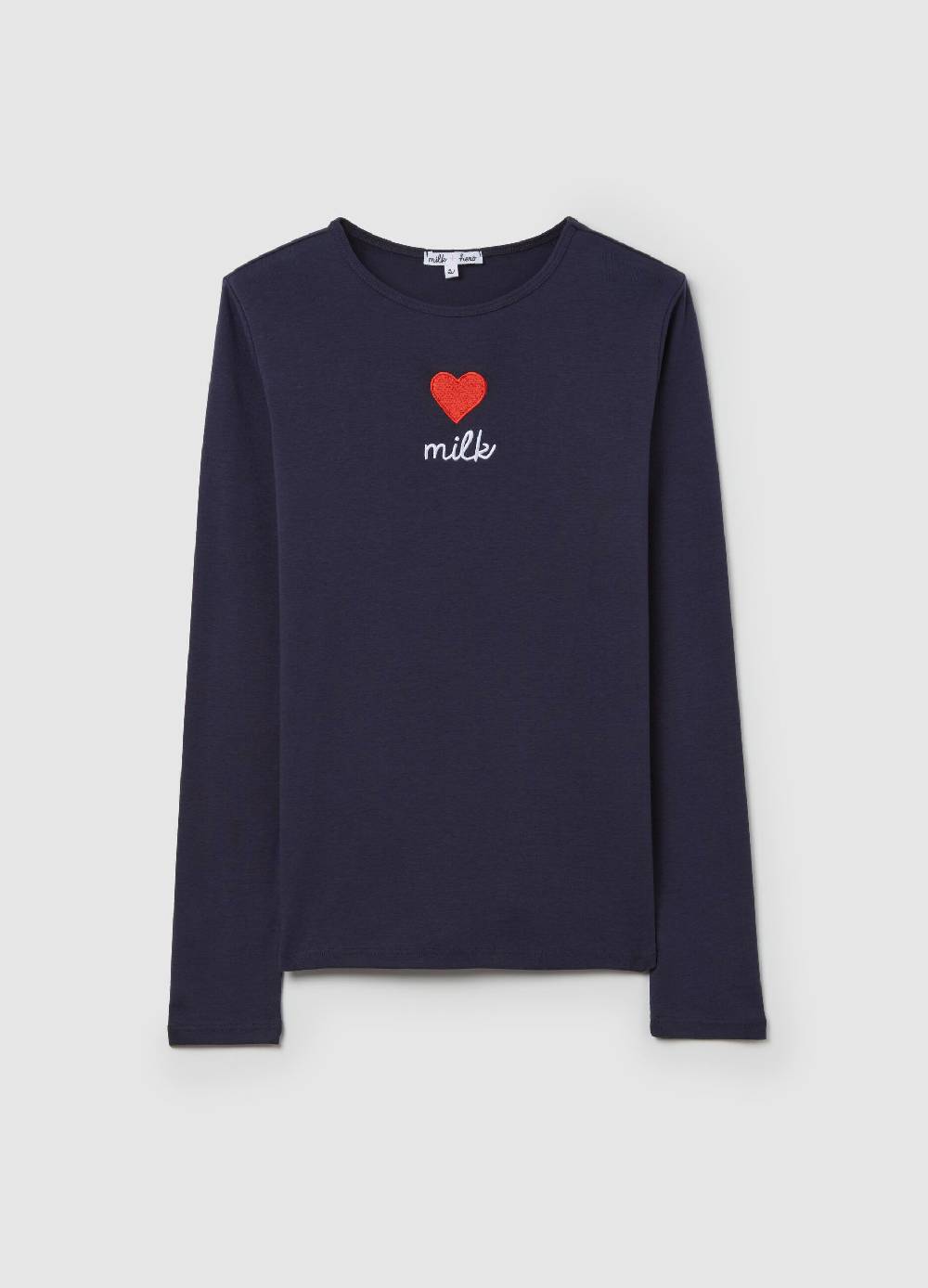 MILK+HERO T-shirt in cotone con maniche lunghe