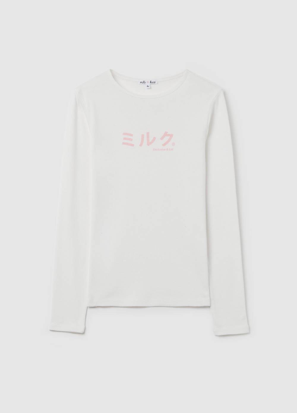 MILK+HERO T-shirt in cotone con maniche lunghe