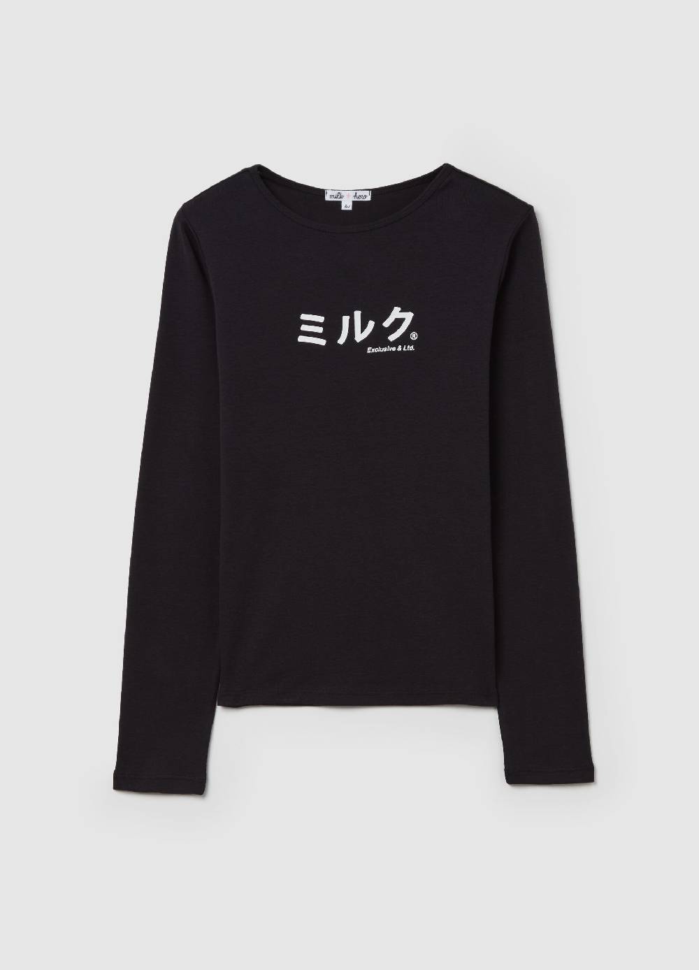 MILK+HERO T-shirt in cotone con maniche lunghe