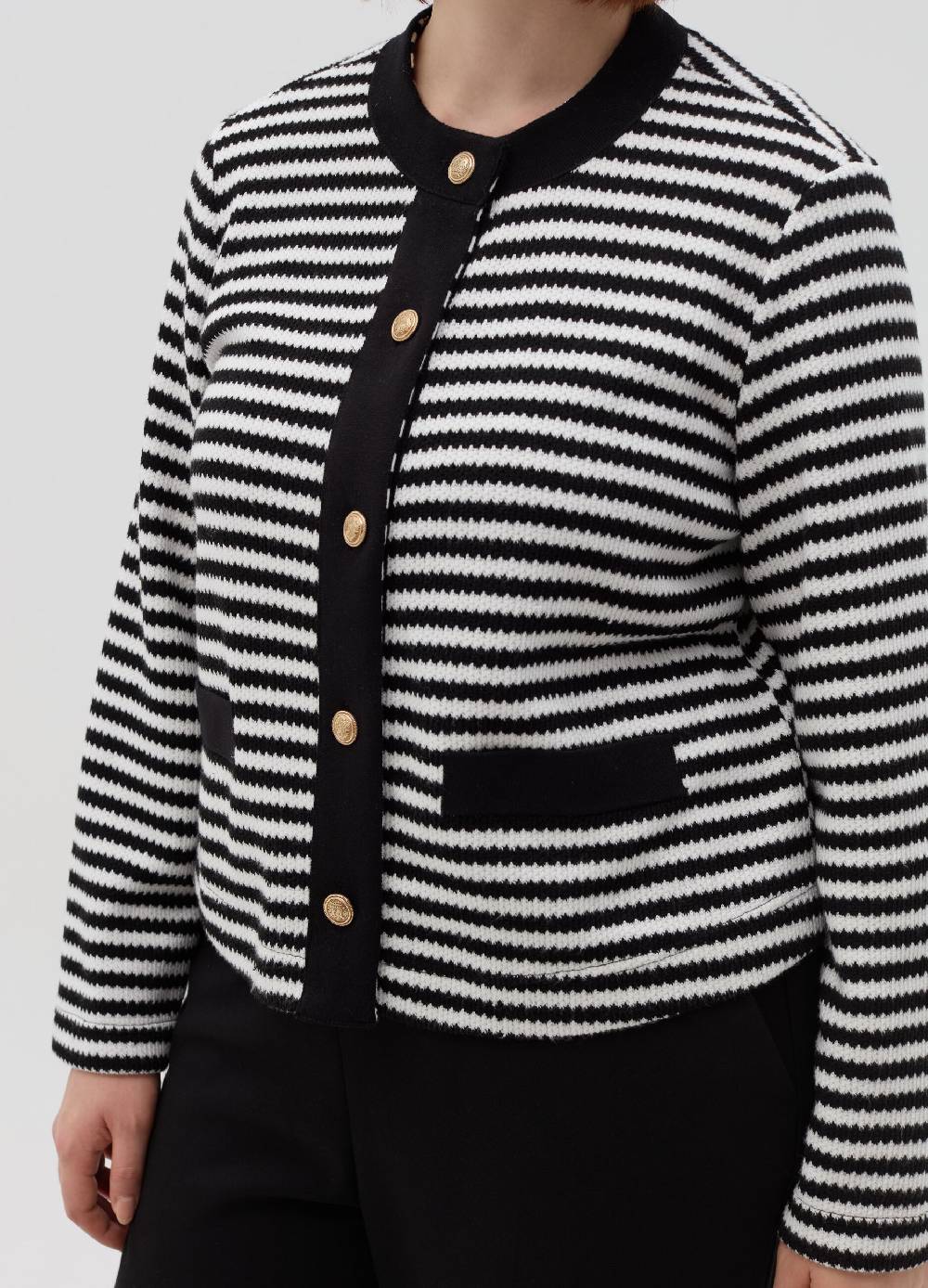 MYA Cardigan A Righe Con Bottoni Dorati Curvy