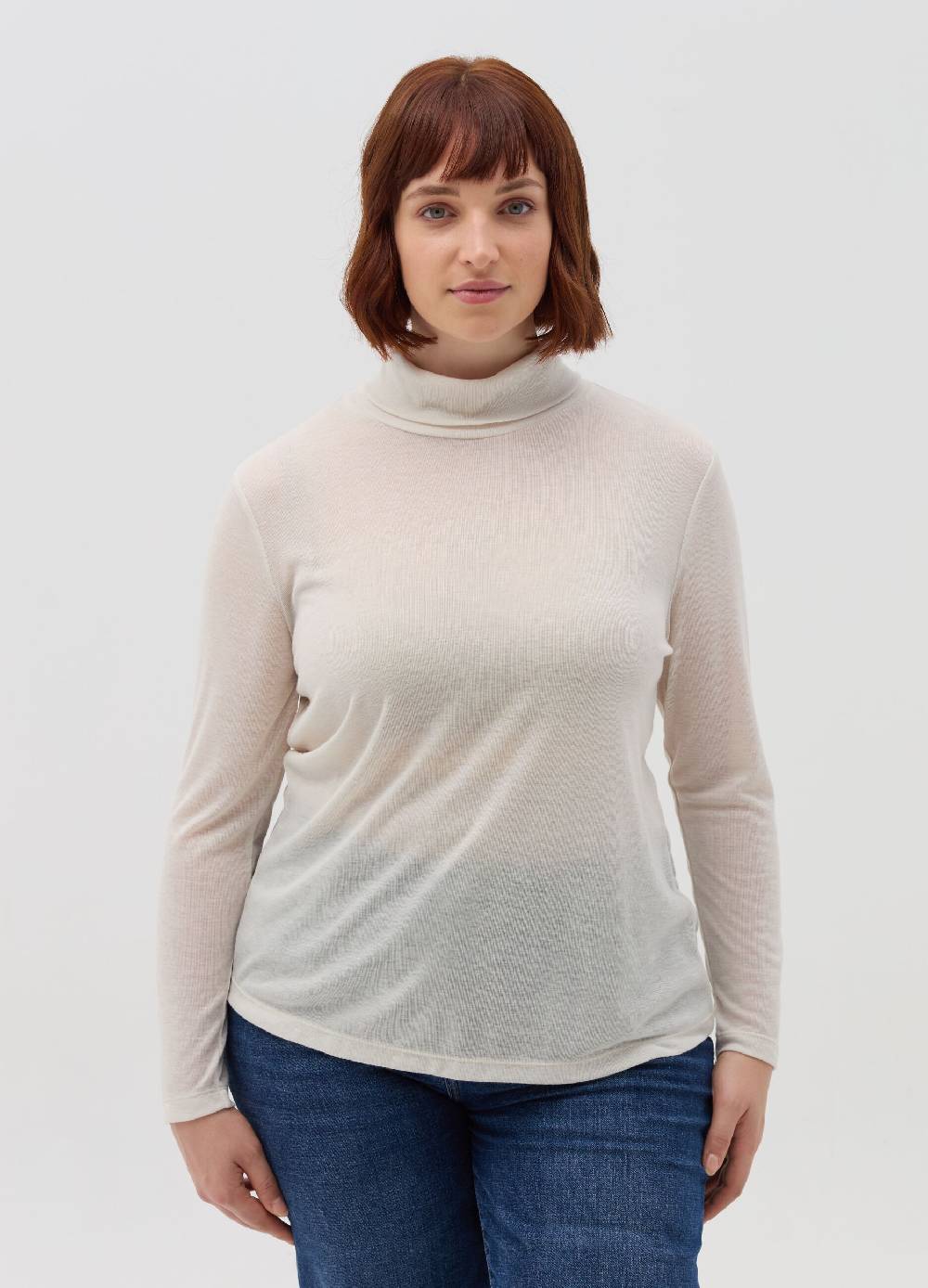 MYA Maglia Maniche Lunghe A Collo Alto Curvy
