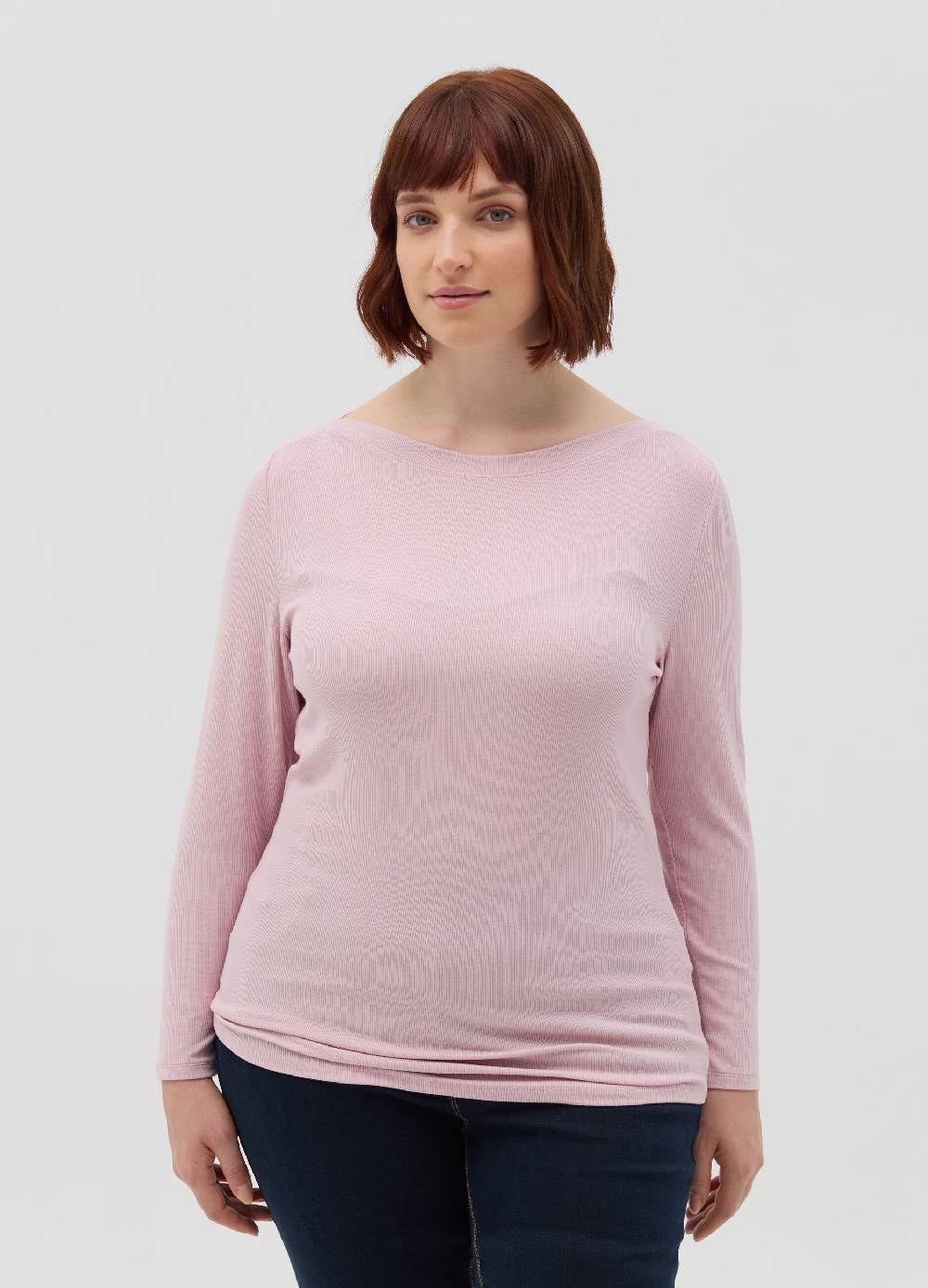 MYA T-shirt A Costine Con Scollo A Barca Curvy