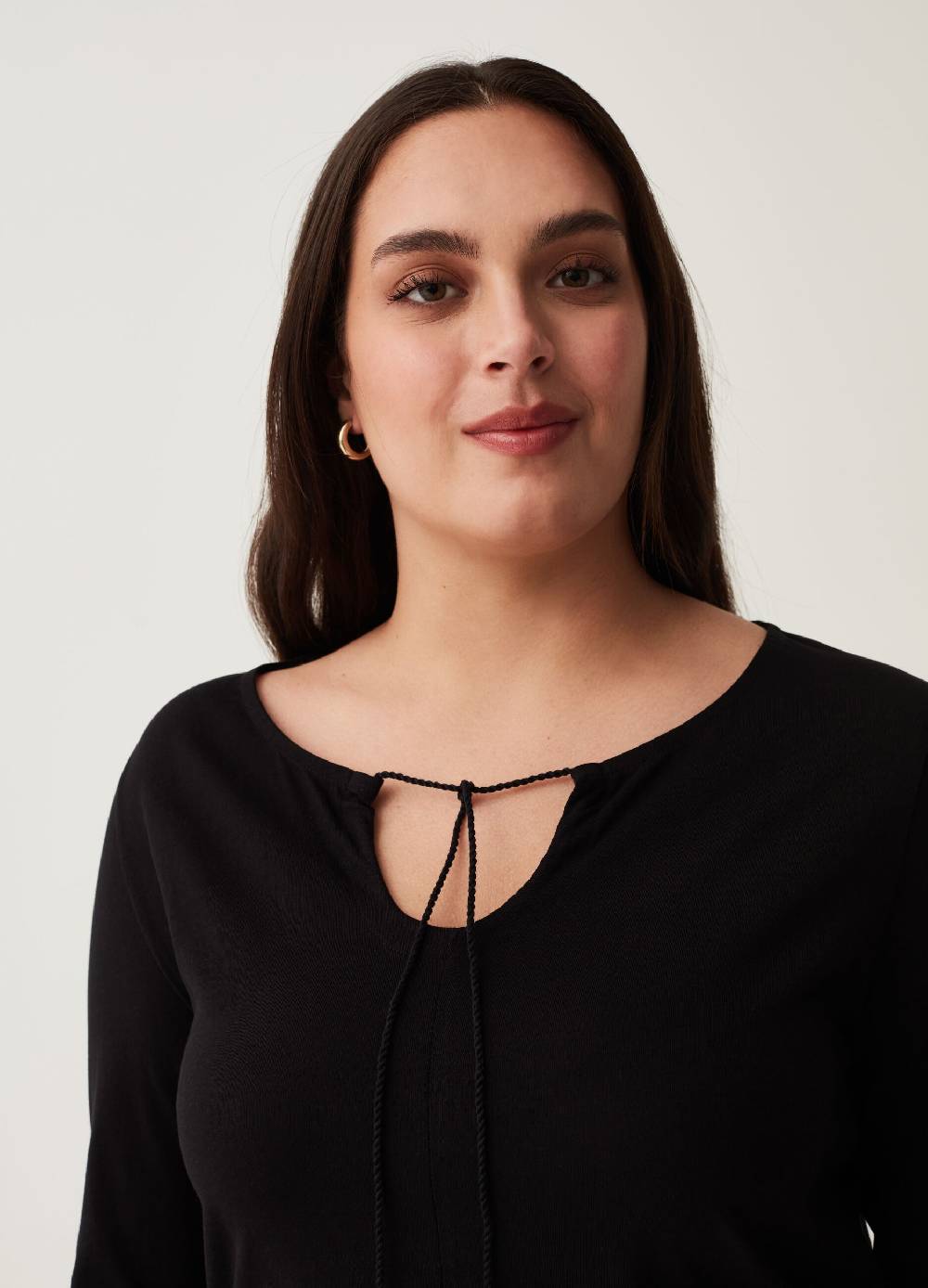 MYA T-shirt A Maniche Lunghe Con Laccetto Curvy