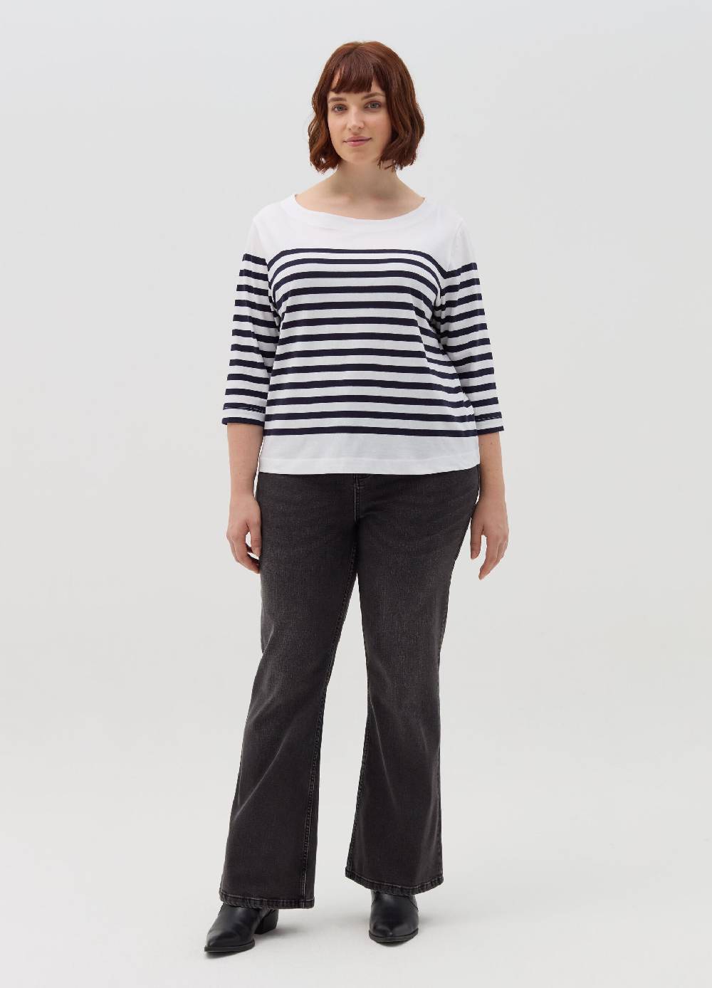 MYA T-shirt A Righe Maniche A Tre Quarti Curvy