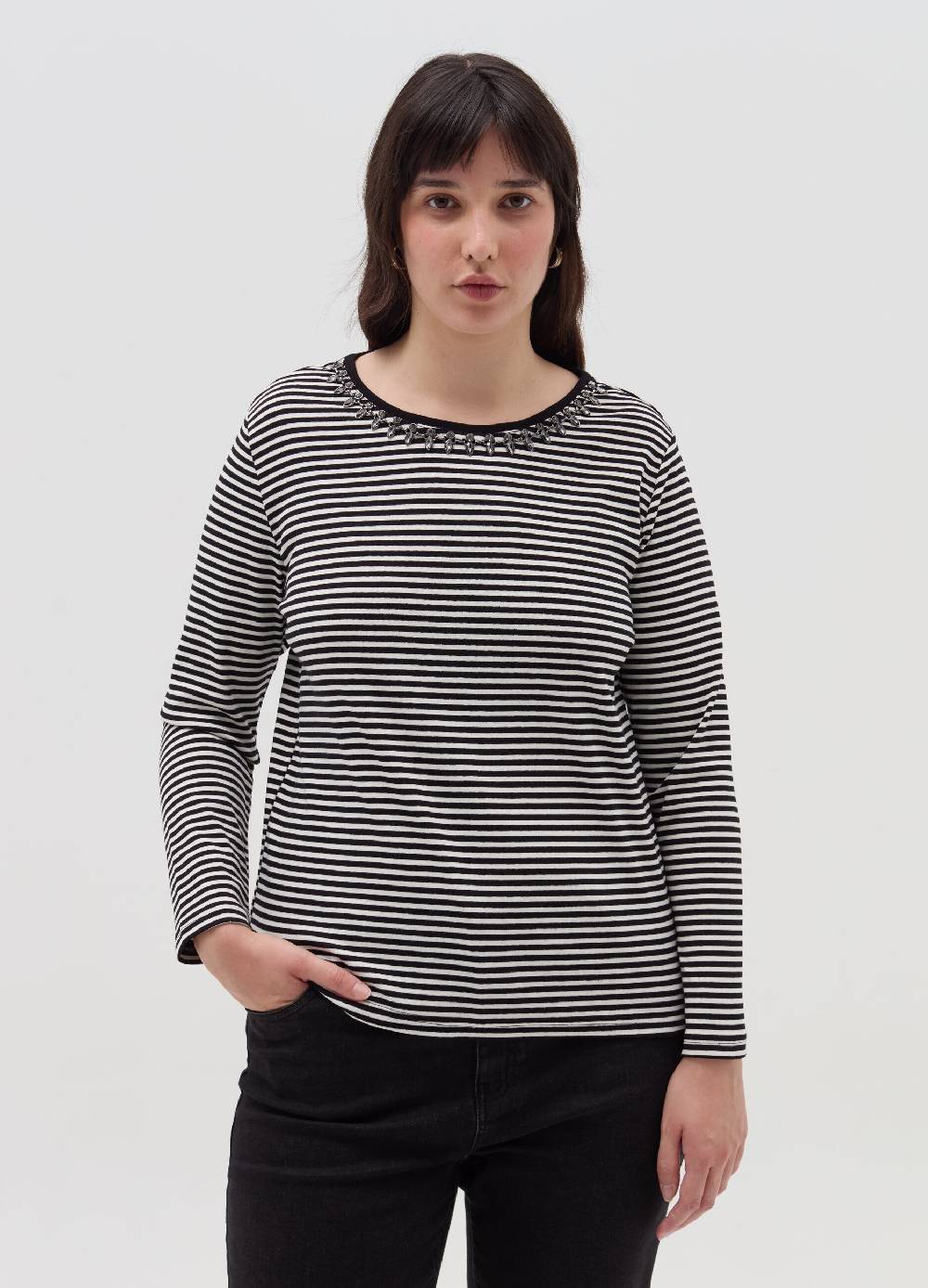 MYA T-shirt Con Applicazione Gioiello Curvy