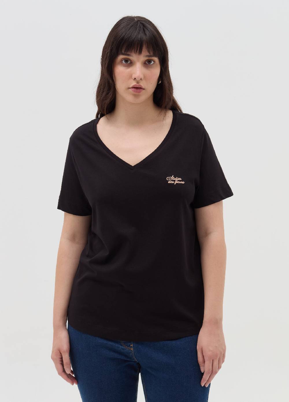 MYA T-shirt con ricamo lurex Curvy