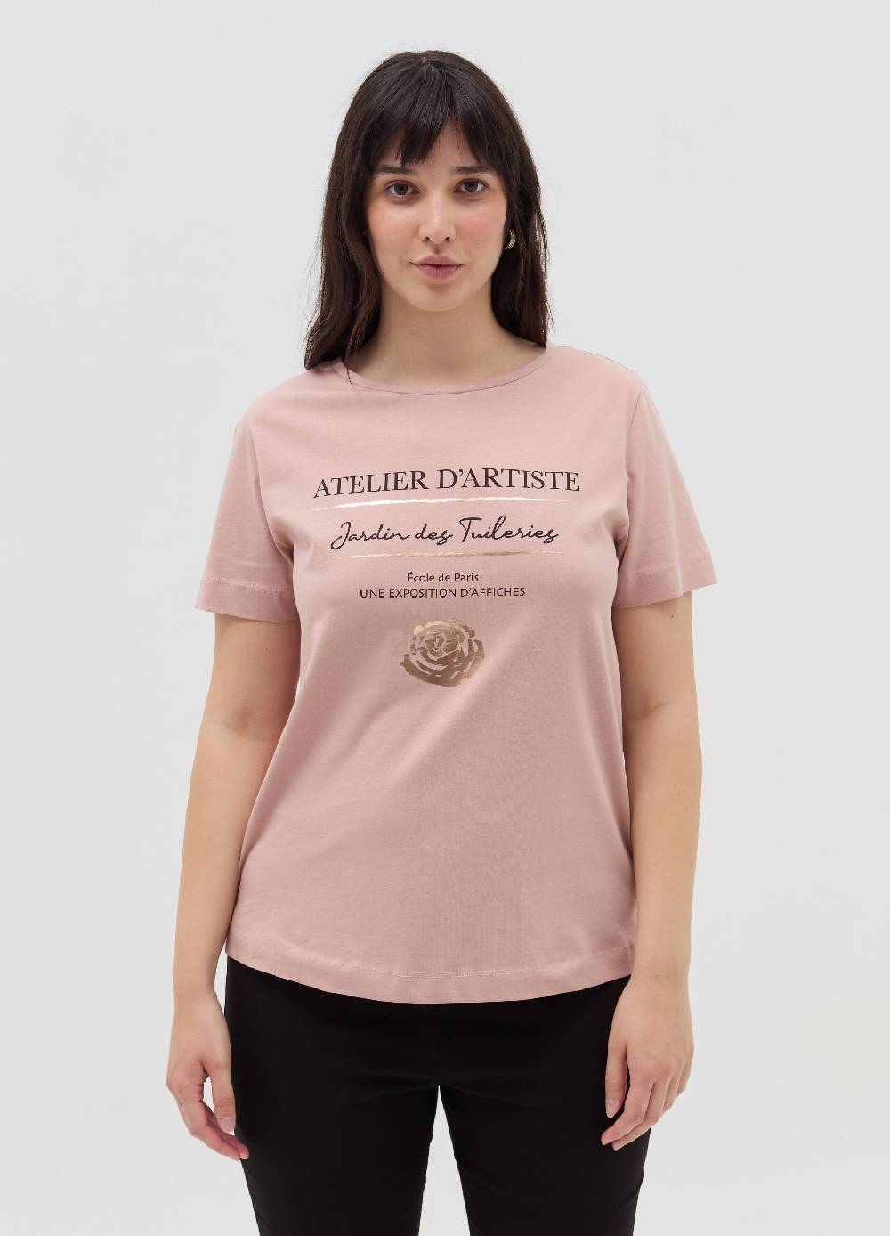 MYA T-shirt in cotone con stampa Curvy