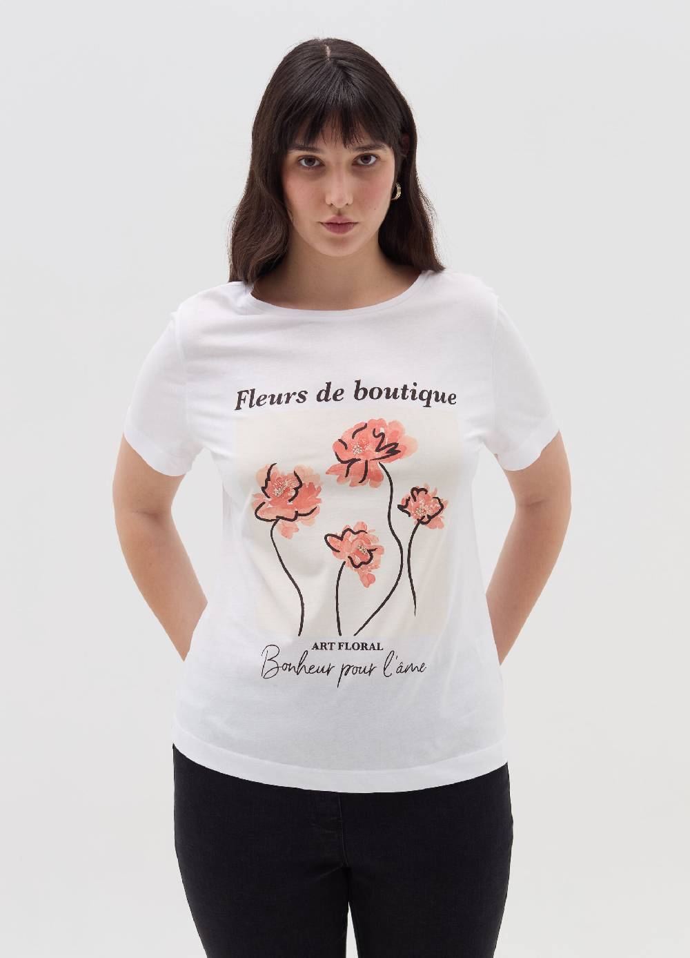 MYA T-shirt in cotone con stampa Curvy