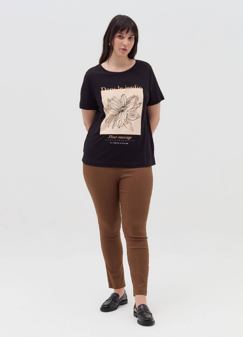 MYA T-shirt in cotone con stampa Curvy