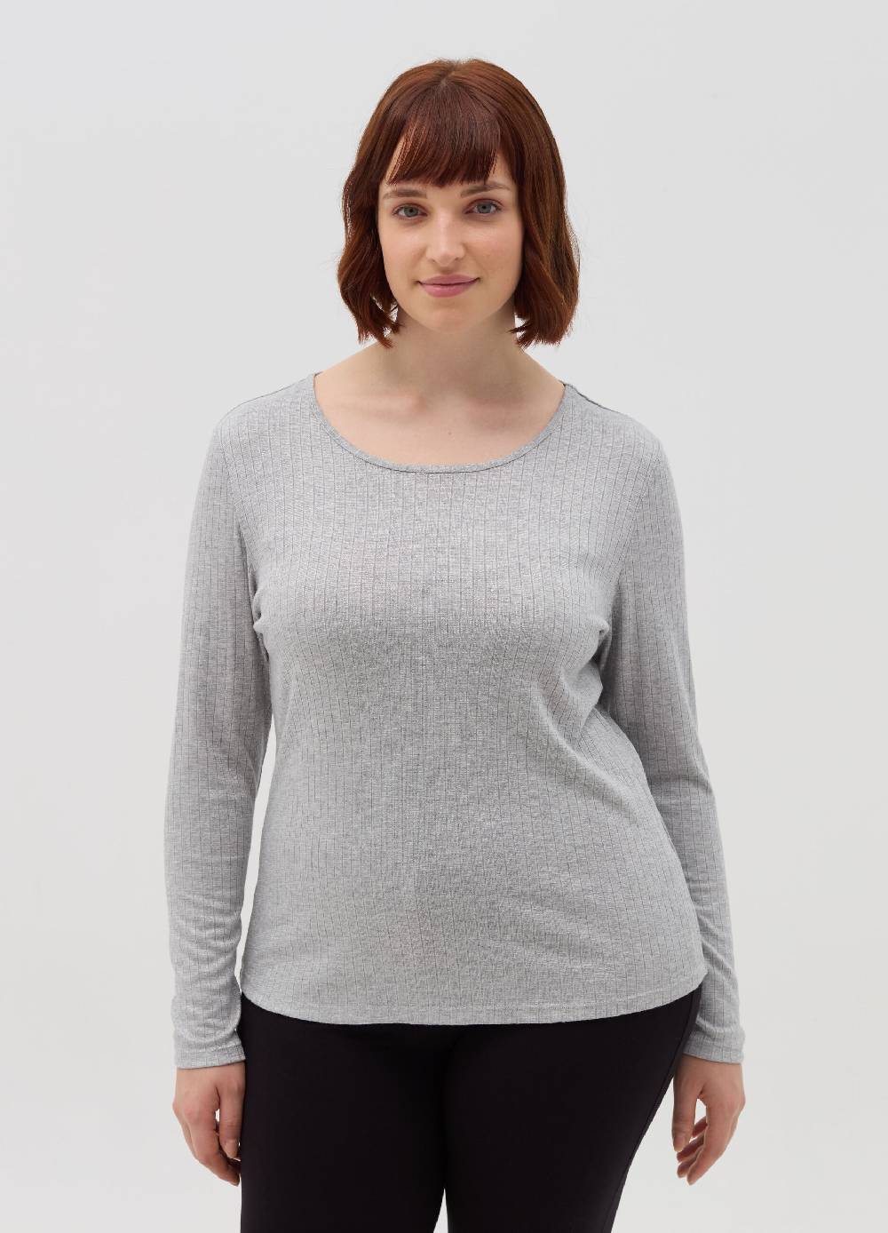 MYA T-shirt in lurex a coste piatte Curvy