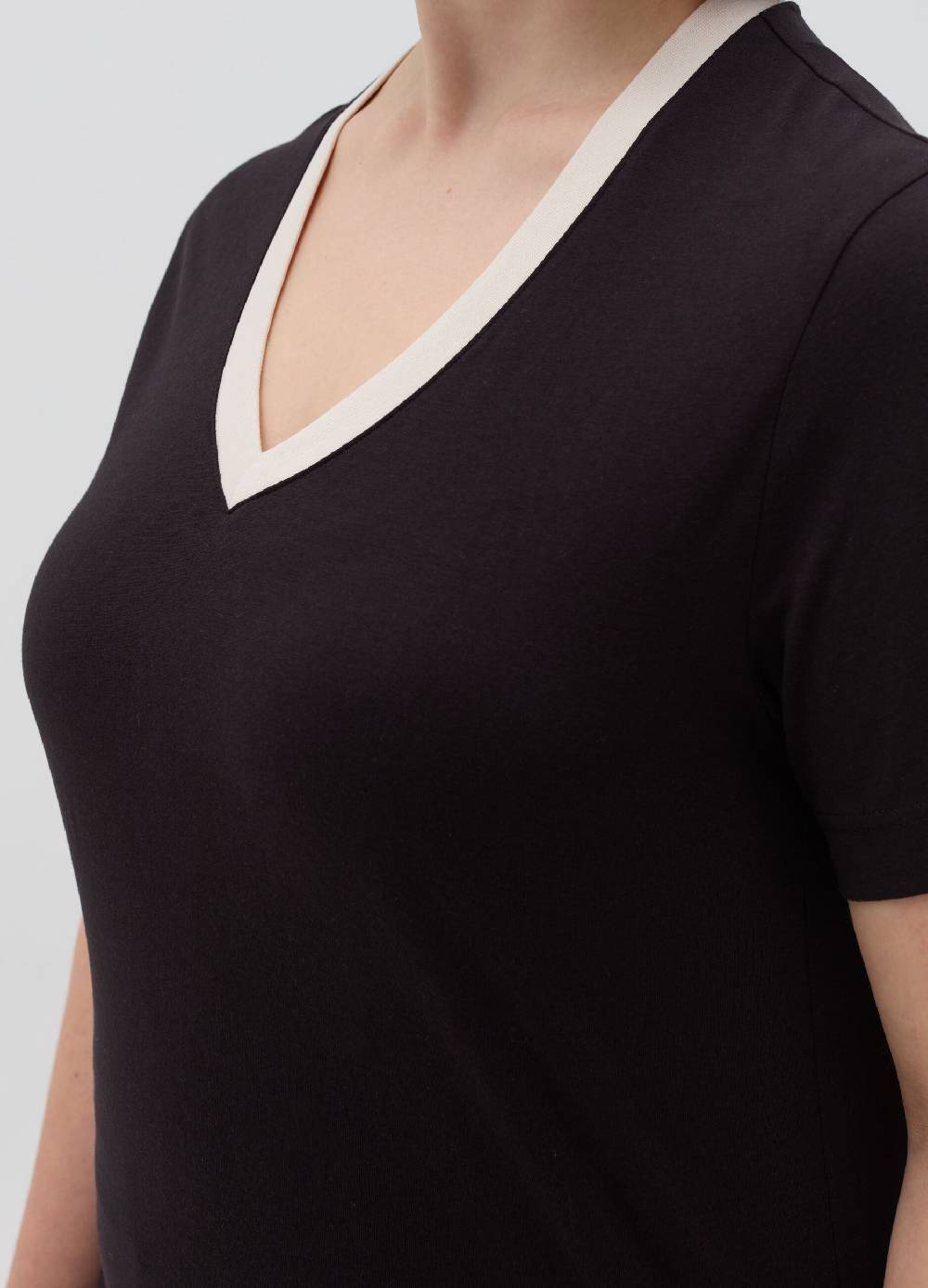 MYA T-shirt Scollo A V A Contrasto Curvy