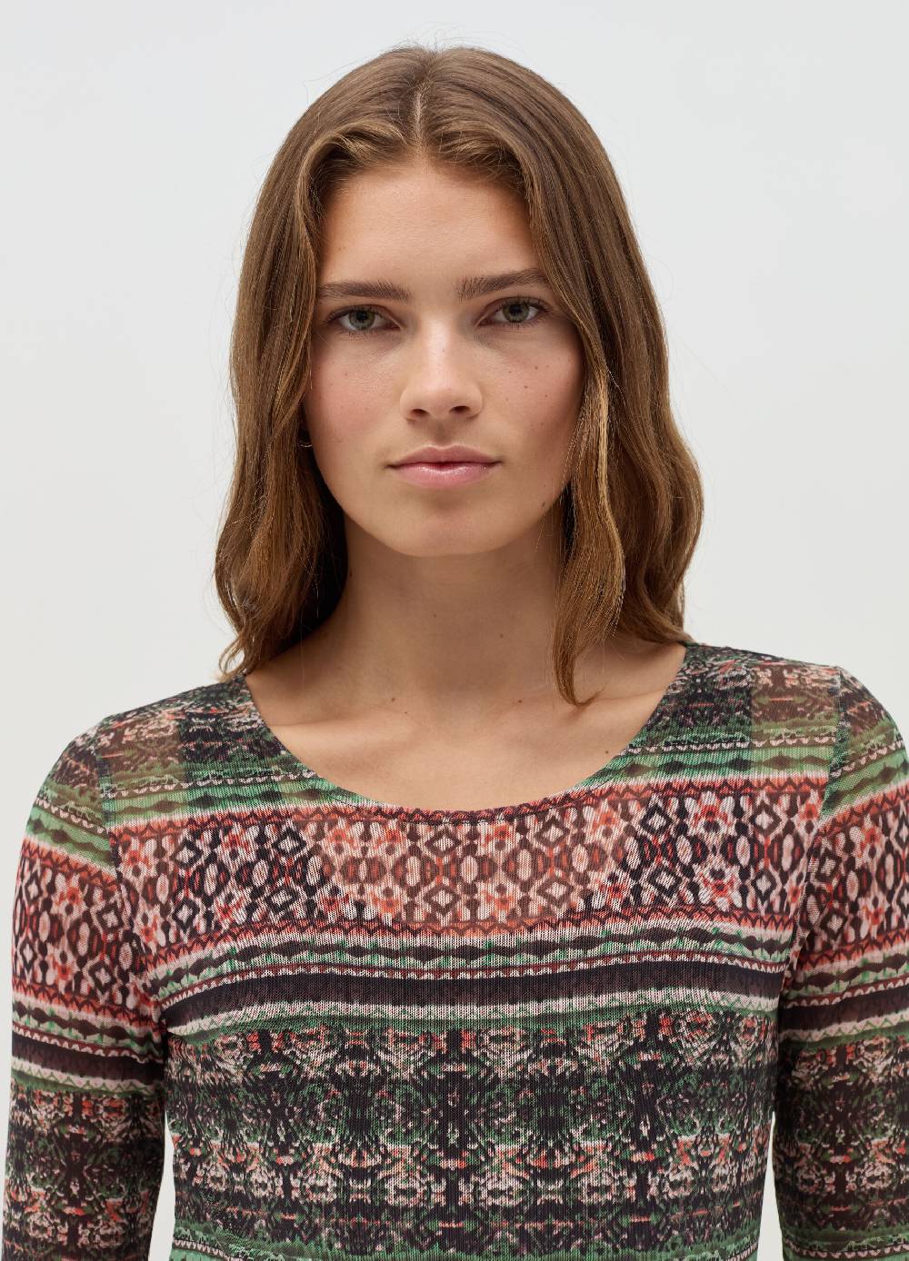 NICOL CARAMEL T-shirt Premaman Con Stampa All-over