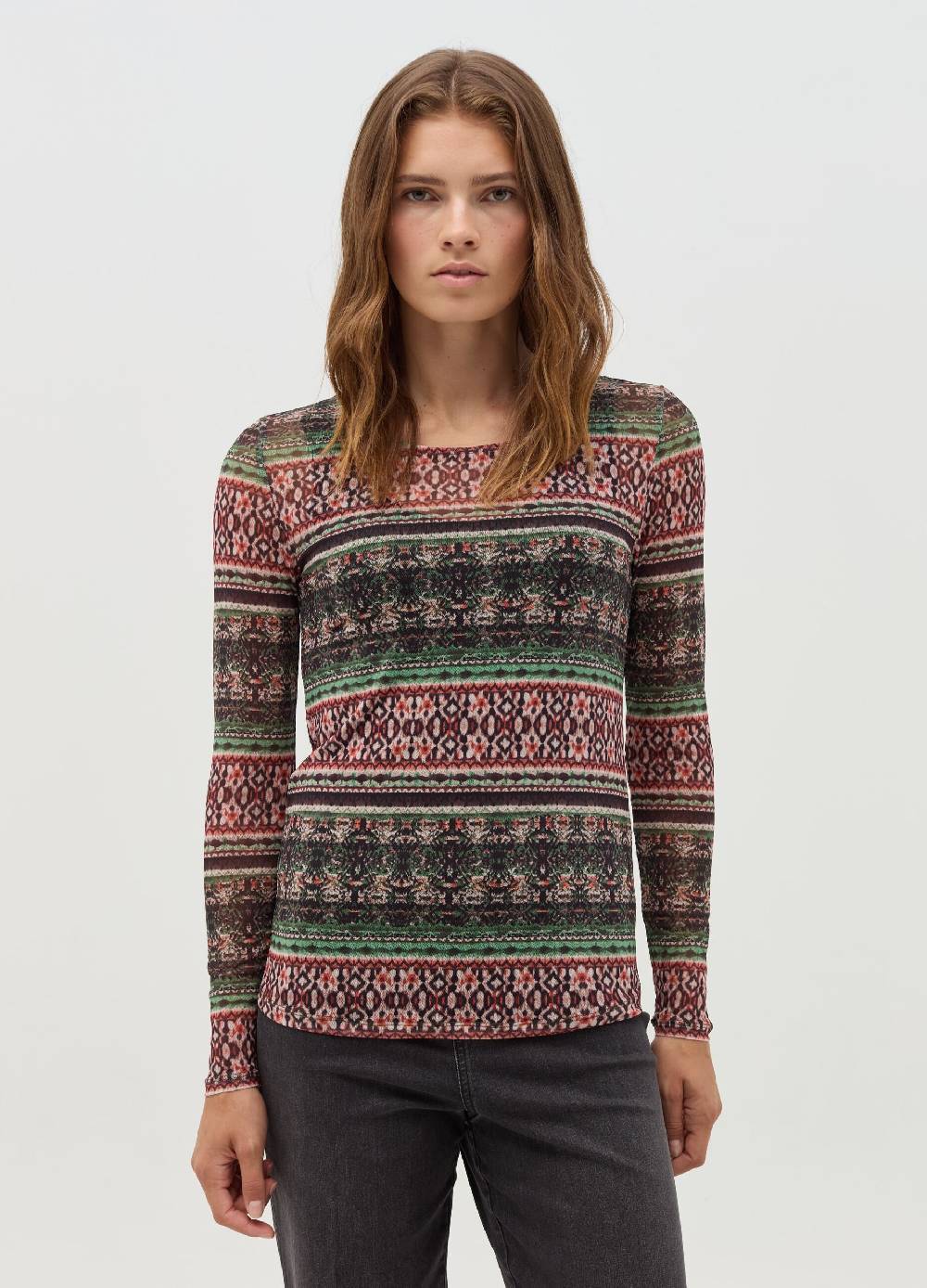 NICOL CARAMEL T-shirt Premaman Con Stampa All-over