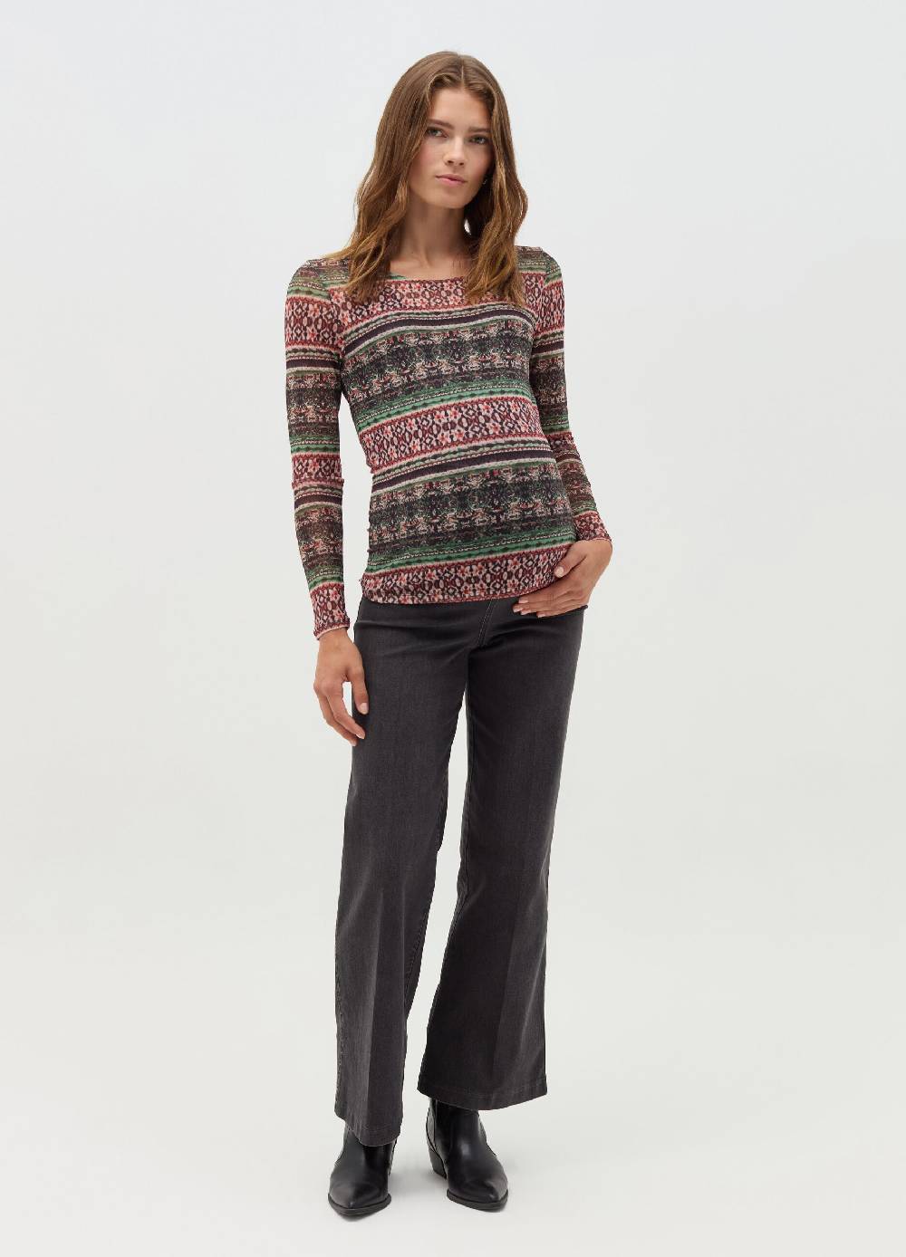 NICOL CARAMEL T-shirt premaman con stampa all-over