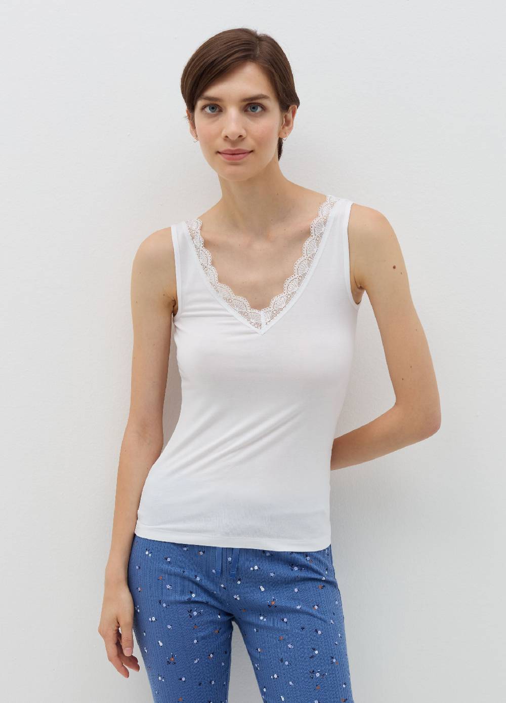 OVS Canotta in viscosa stretch con pizzo