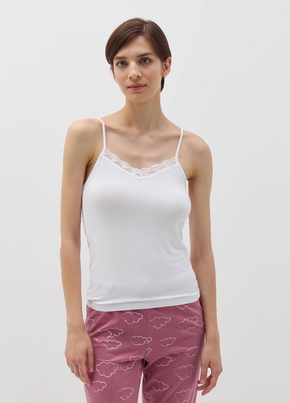 OVS Canotta in viscosa stretch con pizzo