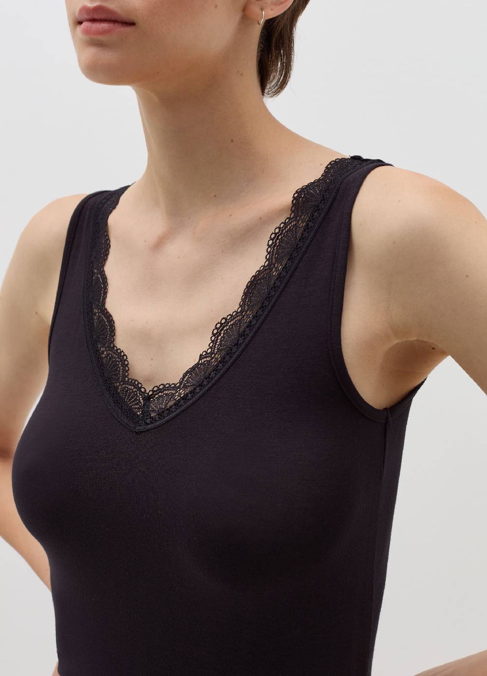 OVS Canotta In Viscosa Stretch Con Pizzo