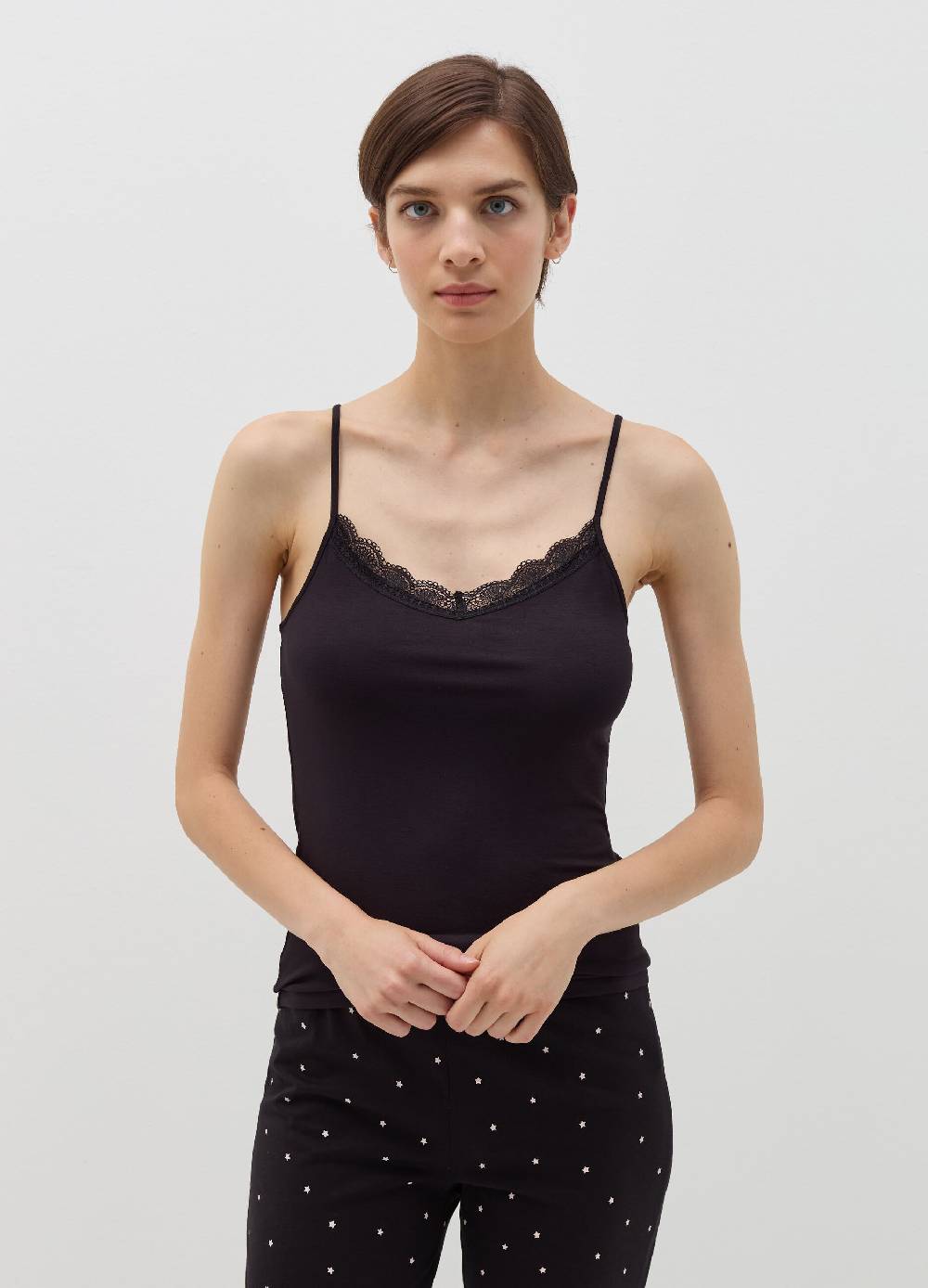 OVS Canotta in viscosa stretch con pizzo