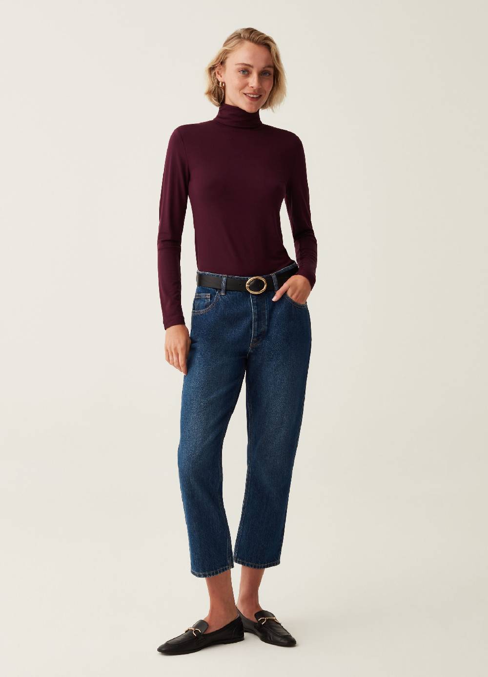 OVS T-shirt a collo alto con maniche lunghe