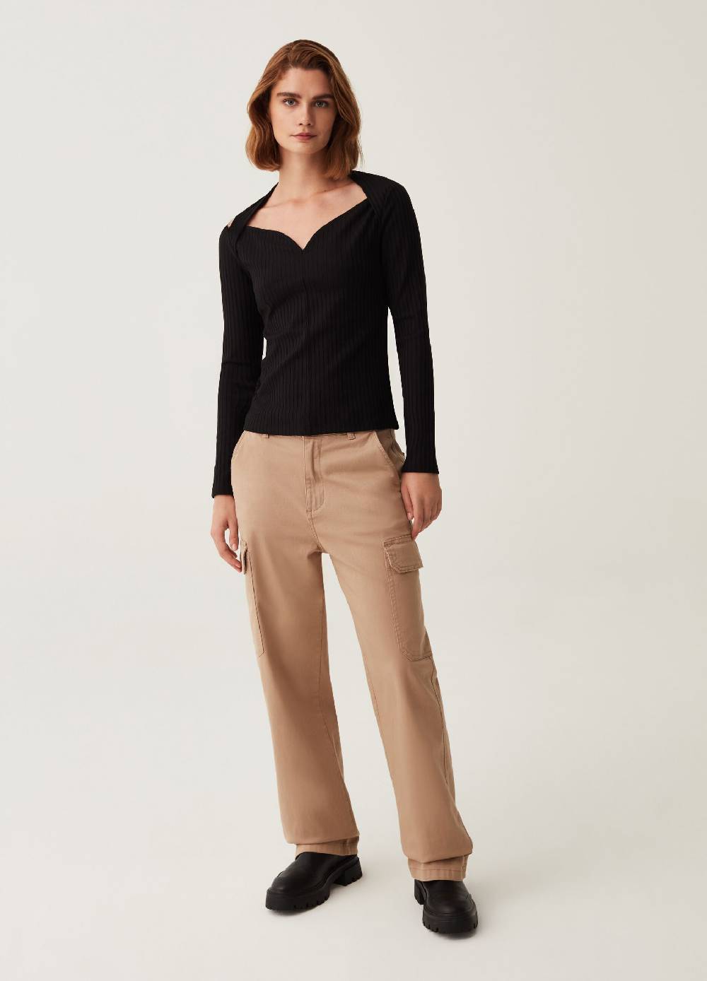 OVS T-shirt A Coste Piatte Con Maniche Lunghe