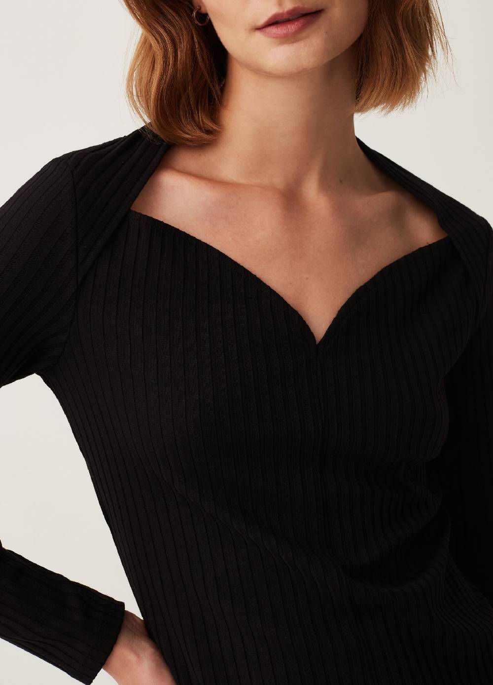 OVS T-shirt A Coste Piatte Con Maniche Lunghe