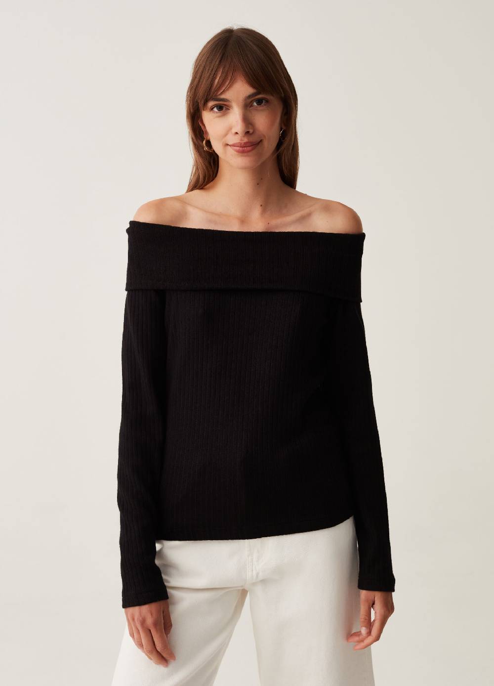 OVS T-shirt a coste piatte con spalle scoperte