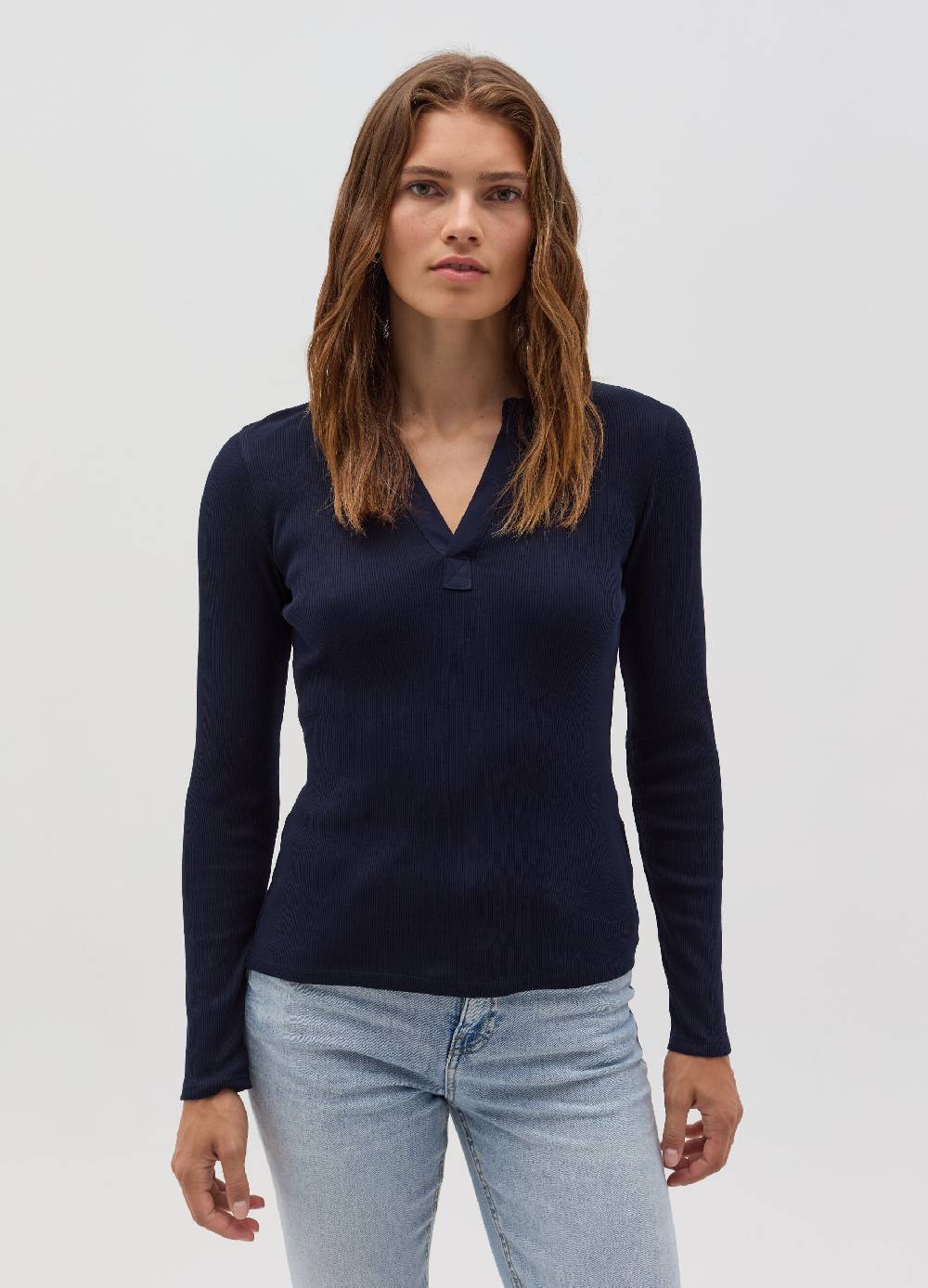 OVS T-shirt A Costine Sottili Con Scollo A V