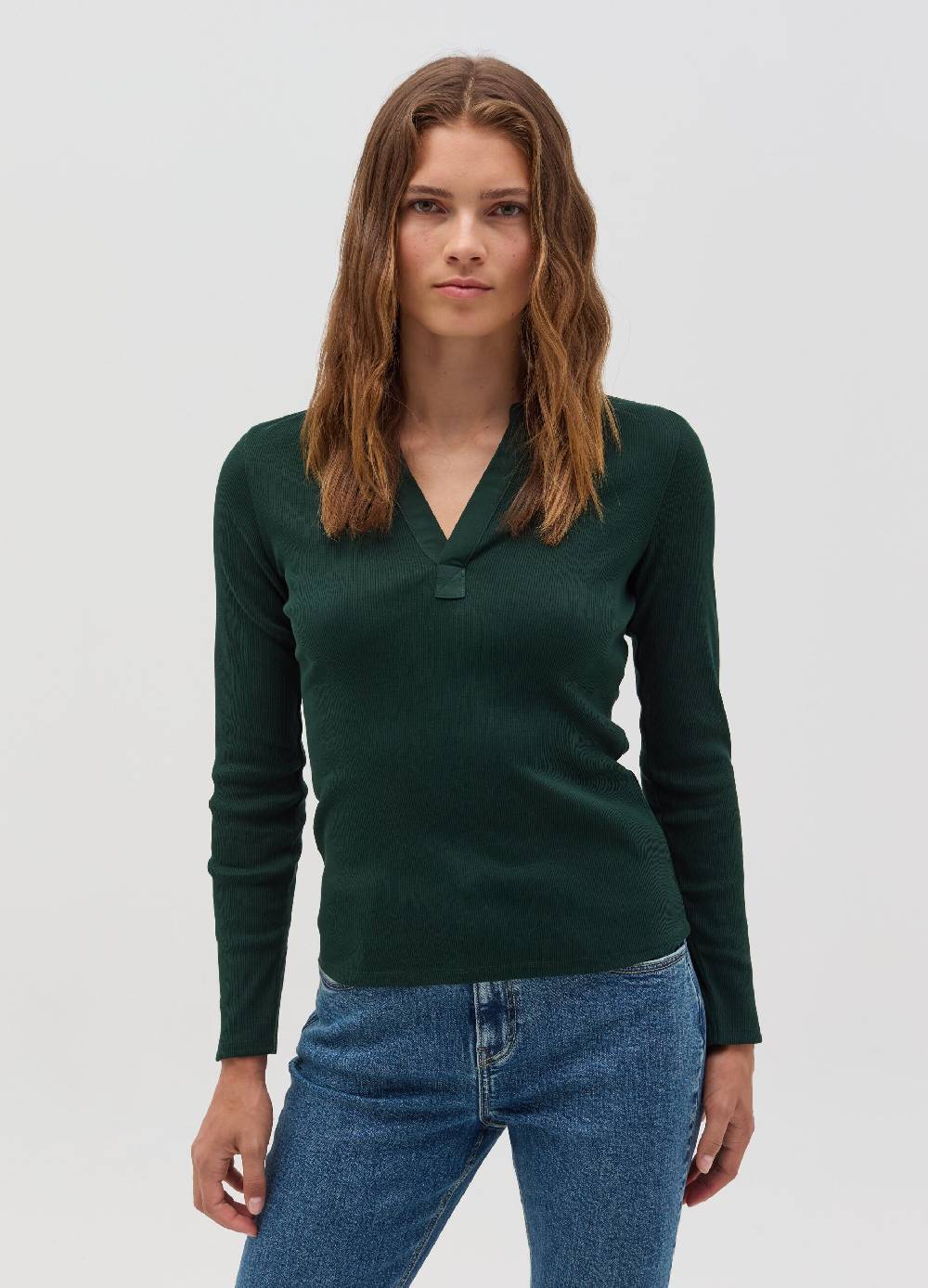 OVS T-shirt A Costine Sottili Con Scollo A V