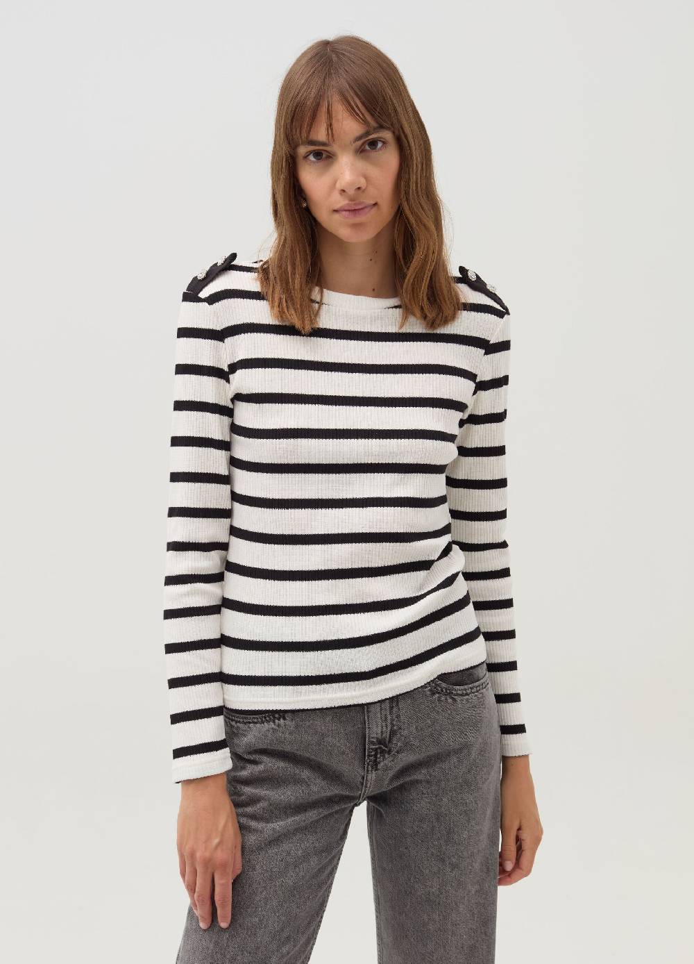 OVS T-shirt A Maniche Lunghe Con Bottoni Gioiello