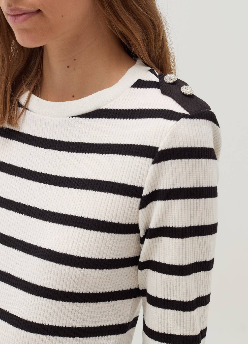 OVS T-shirt A Maniche Lunghe Con Bottoni Gioiello