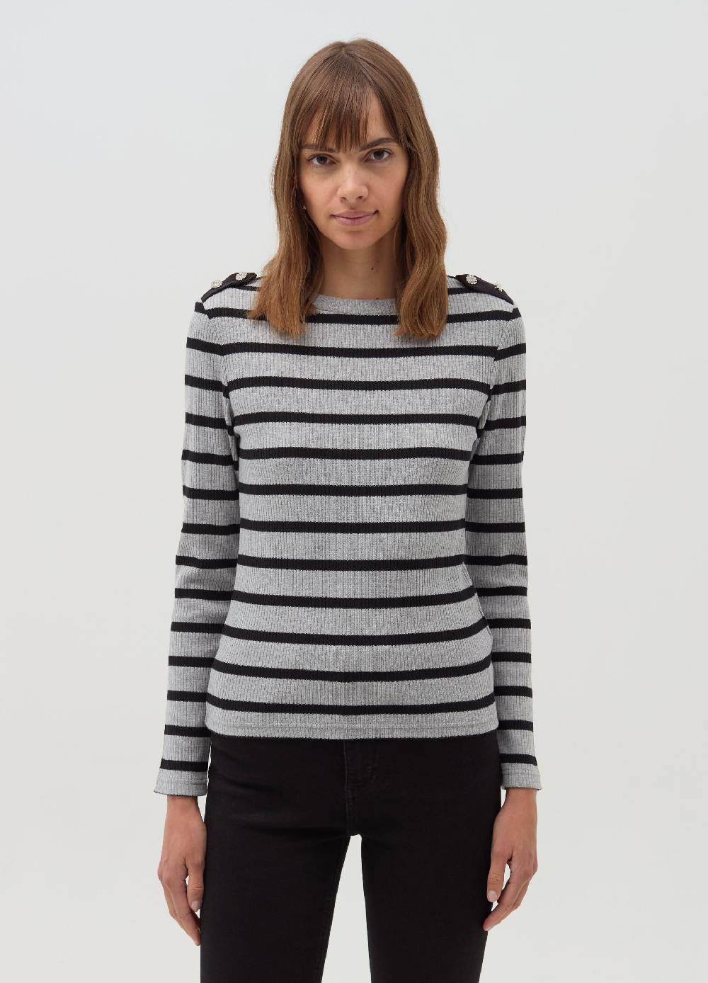 OVS T-shirt A Maniche Lunghe Con Bottoni Gioiello