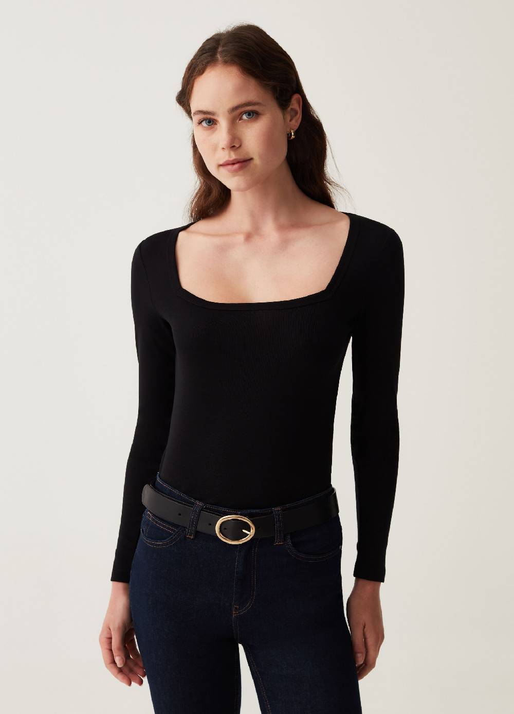 OVS T-shirt A Maniche Lunghe Con Collo Squadrato