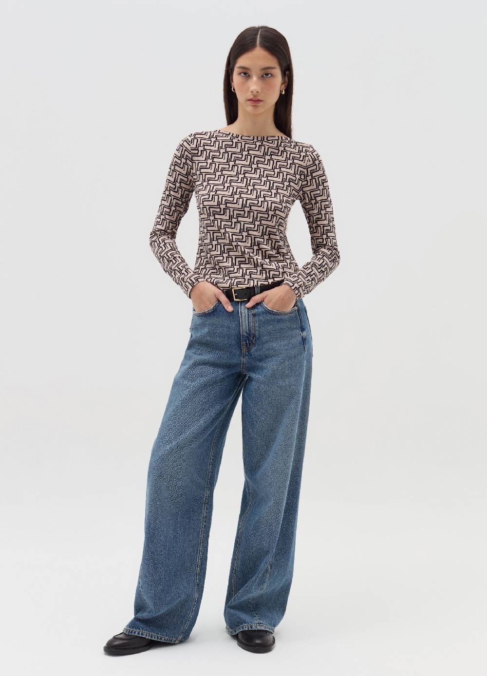 OVS T-shirt a maniche lunghe con scollo a barca