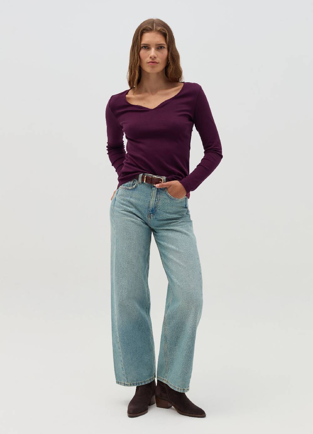 OVS T-shirt a maniche lunghe con scollo a cuore