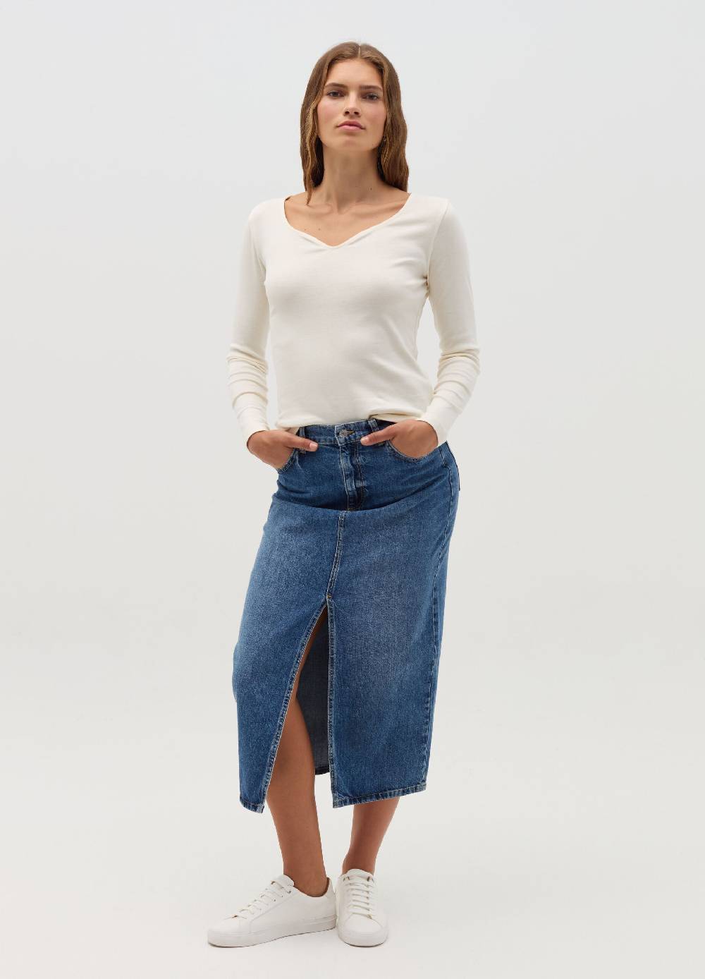 OVS T-shirt a maniche lunghe con scollo a cuore