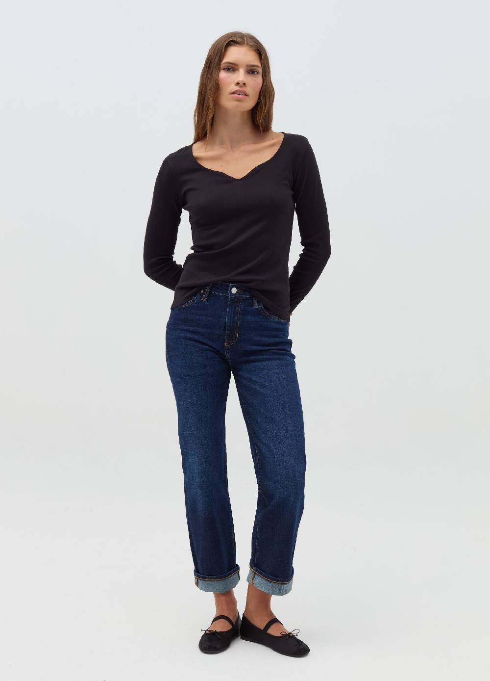 OVS T-shirt a maniche lunghe con scollo a cuore