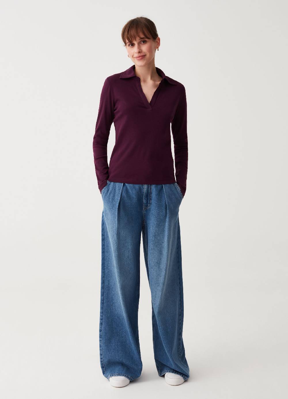 OVS T-shirt A Maniche Lunghe Con Scollo A Polo