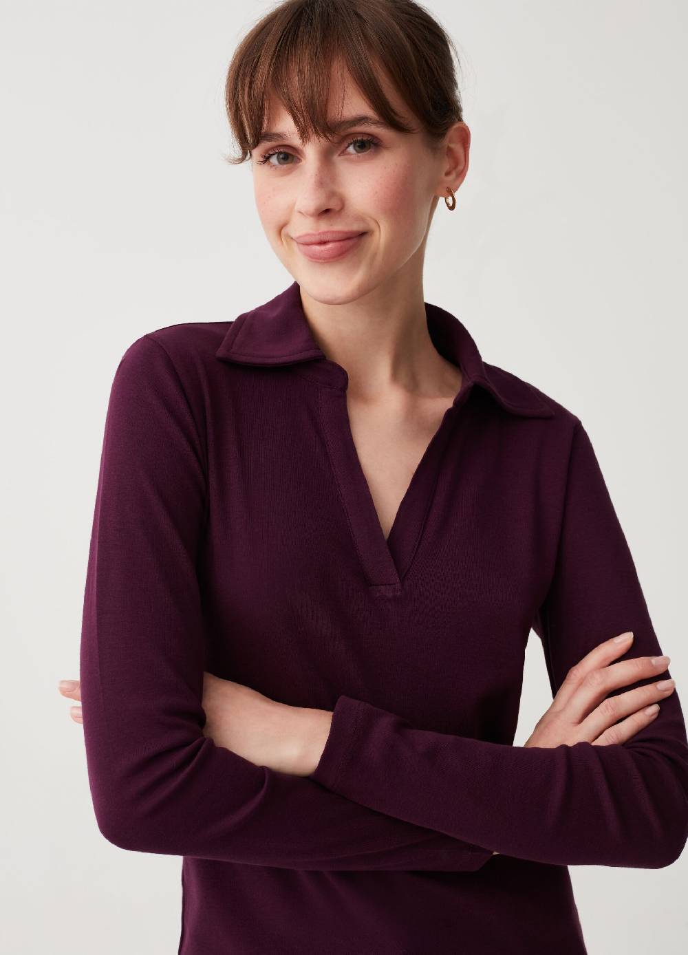 OVS T-shirt A Maniche Lunghe Con Scollo A Polo